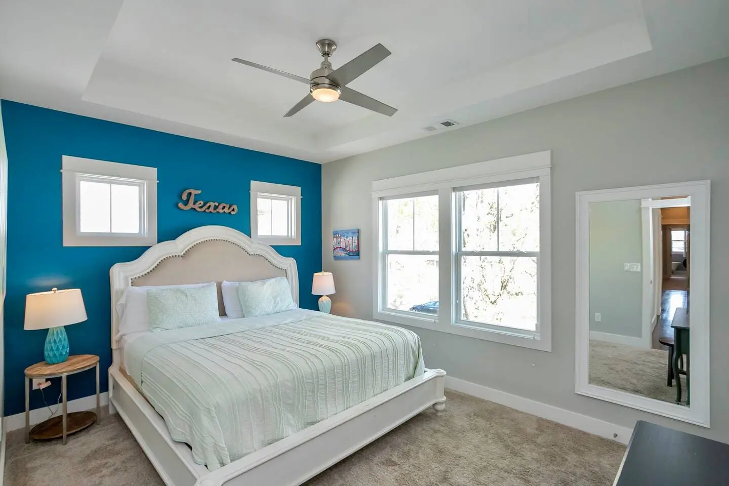 Cumberland Retreat bedroom — quiet, well-appointed, steps from Nissan Stadium