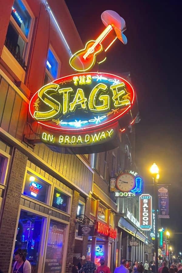Nashville Broadway neon at night