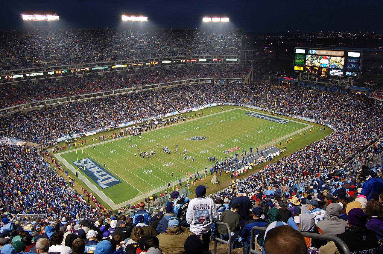 Tennessee Titans game night at Nissan Stadium, Nashville