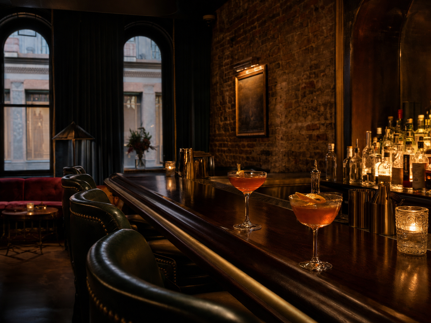 The Hitchcock downtown Nashville cocktail bar interior
