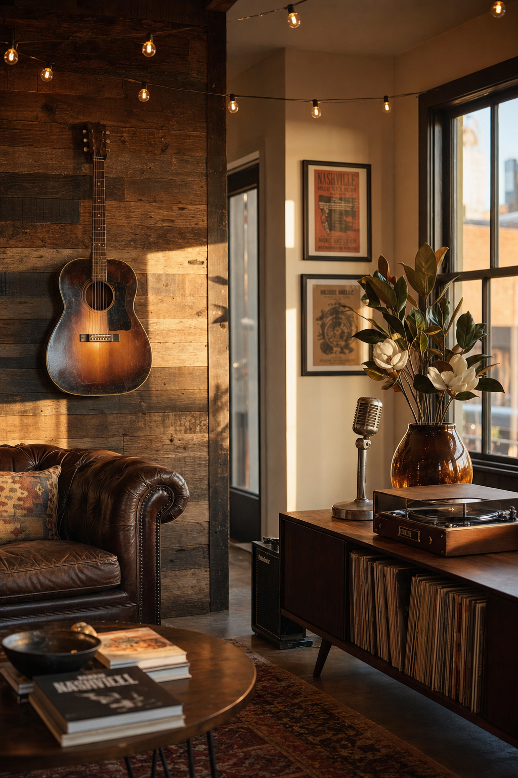 Music-themed Nashville vacation rental decor
