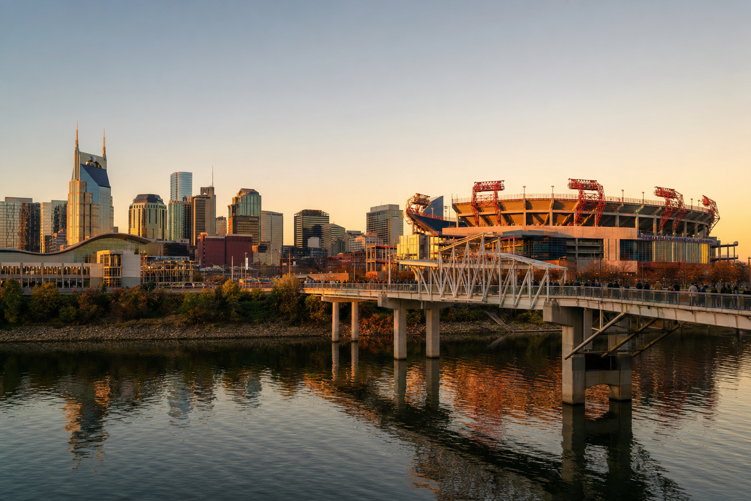 Nissan Stadium on the East Bank of Nashville