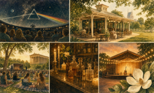Nashville weekly picks — Dark Side of the Moon planetarium, Croquet Cafe at Centennial Park, Musicians Corner free concerts, The Alice candle bar in Germantown, and Opry 100 final weekend
