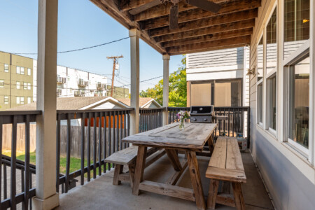 Lower Deck (Downstairs/Open Concept), Weber Gas Grill — Cumberland Retreat, Music City Magnolia East Nashville rental near Nissan Stadium
