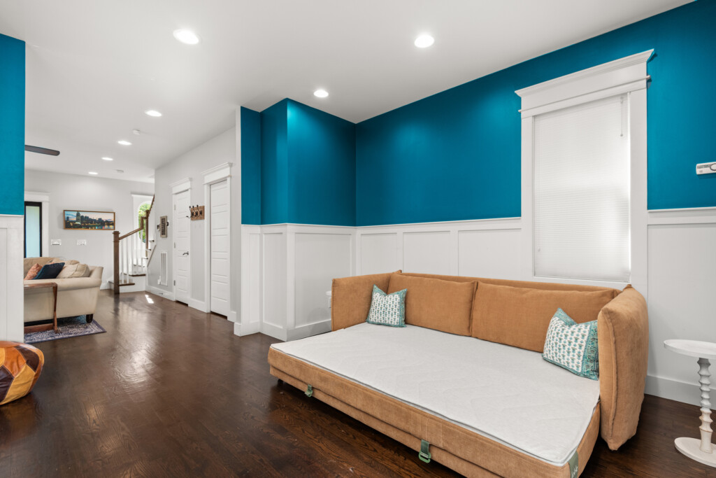Queen Sleeper-Sofa (Downstairs), Open Concept 4th Bedroom — Cumberland Retreat, Music City Magnolia East Nashville rental near Nissan Stadium