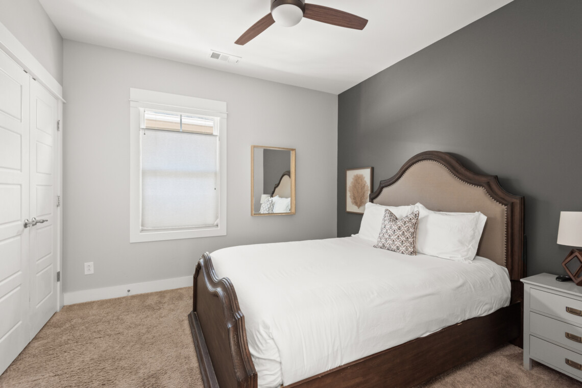 Queen Bedroom (Upstairs) — Cumberland Retreat, Music City Magnolia East Nashville rental near Nissan Stadium